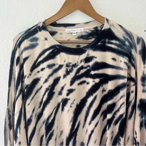 YOUNG FABULOUS & Broke JULIETTE TIE DYE OVERSIZED SWEATSHIRT SZ M BLUE SAFARI - Picture 4 of 11